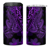 Purple Polynesia Shark Tattoo 4 in 1 Can Cooler Tumbler With Polynesian Plumeria LT14 One Size: 16 oz Purple - Polynesian Pride