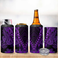 Purple Polynesia Shark Tattoo 4 in 1 Can Cooler Tumbler With Polynesian Plumeria LT14 - Polynesian Pride