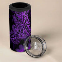 Purple Polynesia Shark Tattoo 4 in 1 Can Cooler Tumbler With Polynesian Plumeria LT14 - Polynesian Pride