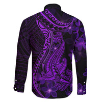 Purple Polynesia Shark Tattoo Family Matching Summer Maxi Dress and Hawaiian Shirt With Polynesian Plumeria LT14 - Polynesian Pride