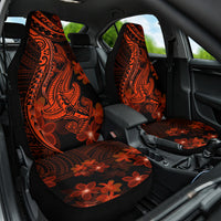 Red Polynesia Car Seat Cover Shark Tattoo With Polynesian Plumeria LT14 One Size Red - Polynesian Pride