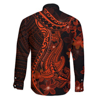 Red Polynesia Family Matching Off Shoulder Long Sleeve Dress and Hawaiian Shirt Shark Tattoo With Polynesian Plumeria LT14 - Polynesian Pride