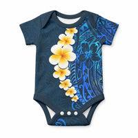 Blue Tropical Plumeria With Galaxy Polynesian Art Baby Onesie