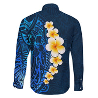 Blue Polynesia Family Matching Tank Maxi Dress and Hawaiian Shirt Plumeria Tropical Leaves With Galaxy Polynesian Art LT14 - Polynesian Pride