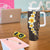 Brown Polynesia Tumbler With Handle Plumeria Tropical Leaves With Galaxy Polynesian Art
