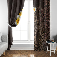 Brown Polynesia Window Curtain Plumeria Tropical Leaves With Galaxy Polynesian Art LT14 - Polynesian Pride