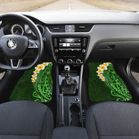Green Polynesia Car Mats Plumeria Tropical Leaves With Galaxy Polynesian Art LT14 - Polynesian Pride