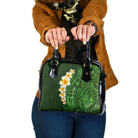 Green Polynesia Shoulder Handbag Plumeria Tropical Leaves With Galaxy Polynesian Art LT14 One Size Green - Polynesian Pride