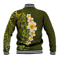 Lime Green Tropical Plumeria With Galaxy Polynesian Art Baseball Jacket LT14 - Polynesian Pride