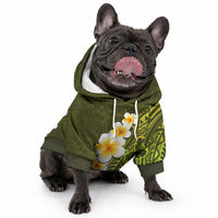Lime Green Tropical Plumeria With Galaxy Polynesian Art Pet Hoodie