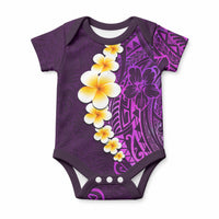Purple Tropical Plumeria With Galaxy Polynesian Art Baby Onesie