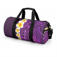 Purple Tropical Plumeria With Galaxy Polynesian Art Duffle Bag