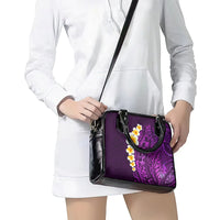 Purple Tropical Plumeria With Galaxy Polynesian Art Shoulder Handbag LT14 - Polynesian Pride