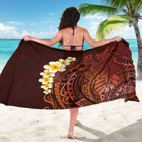 Red Tropical Plumeria With Galaxy Polynesian Art Sarong LT14 - Polynesian Pride