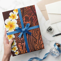 Red Polynesia Wrapping Paper Plumeria Tropical Leaves With Galaxy Polynesian Art