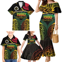 Vanuatu 1980 Family Matching Mermaid Dress and Hawaiian Shirt Hapi 45 Yia Indipendens Anivesari LT14 - Polynesian Pride