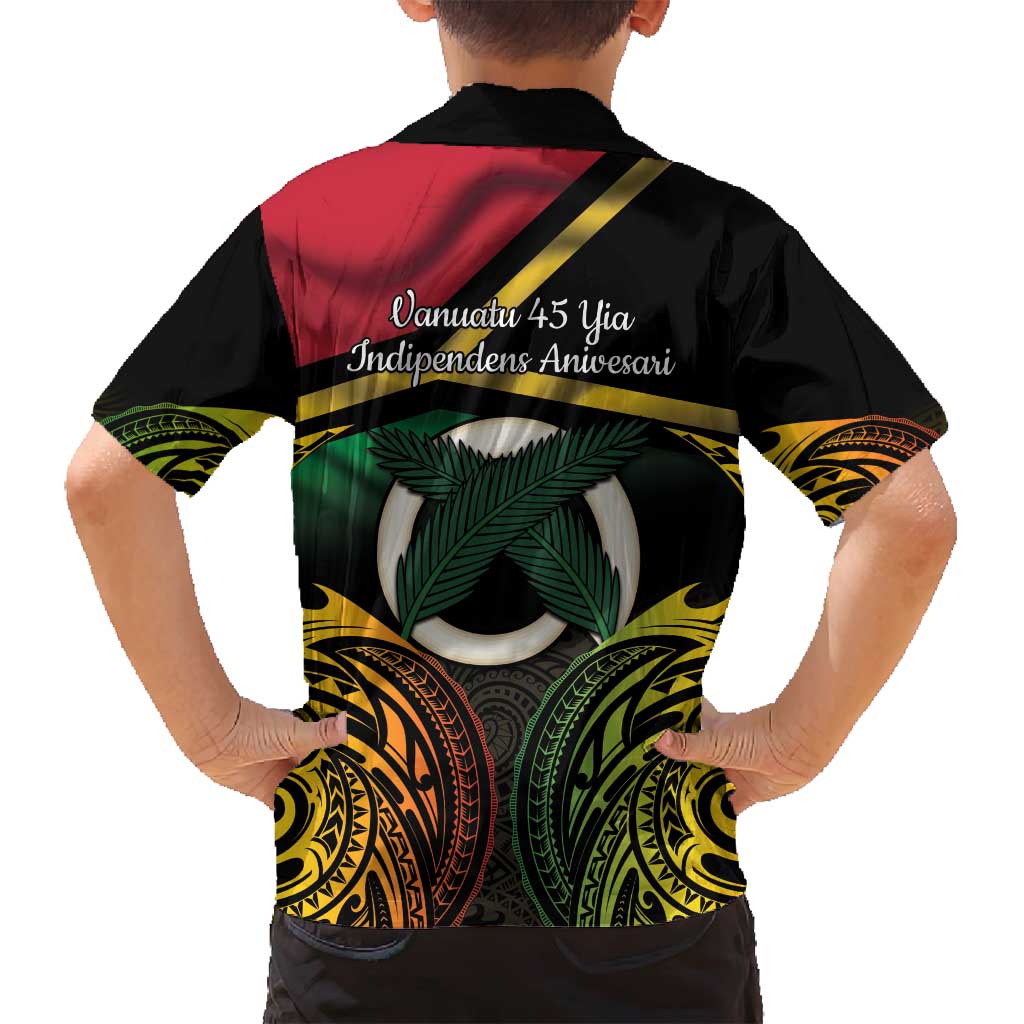 Vanuatu 1980 Family Matching Off Shoulder Maxi Dress and Hawaiian Shirt Hapi 45 Yia Indipendens Anivesari LT14 - Polynesian Pride