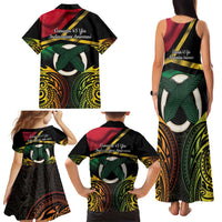 Vanuatu 1980 Family Matching Tank Maxi Dress and Hawaiian Shirt Hapi 45 Yia Indipendens Anivesari LT14 - Polynesian Pride