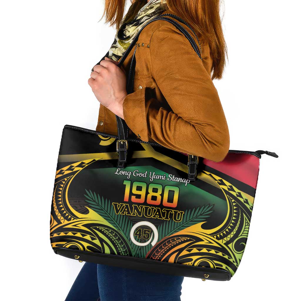 Vanuatu 1980 Leather Tote Bag Hapi 45 Yia Indipendens Anivesari