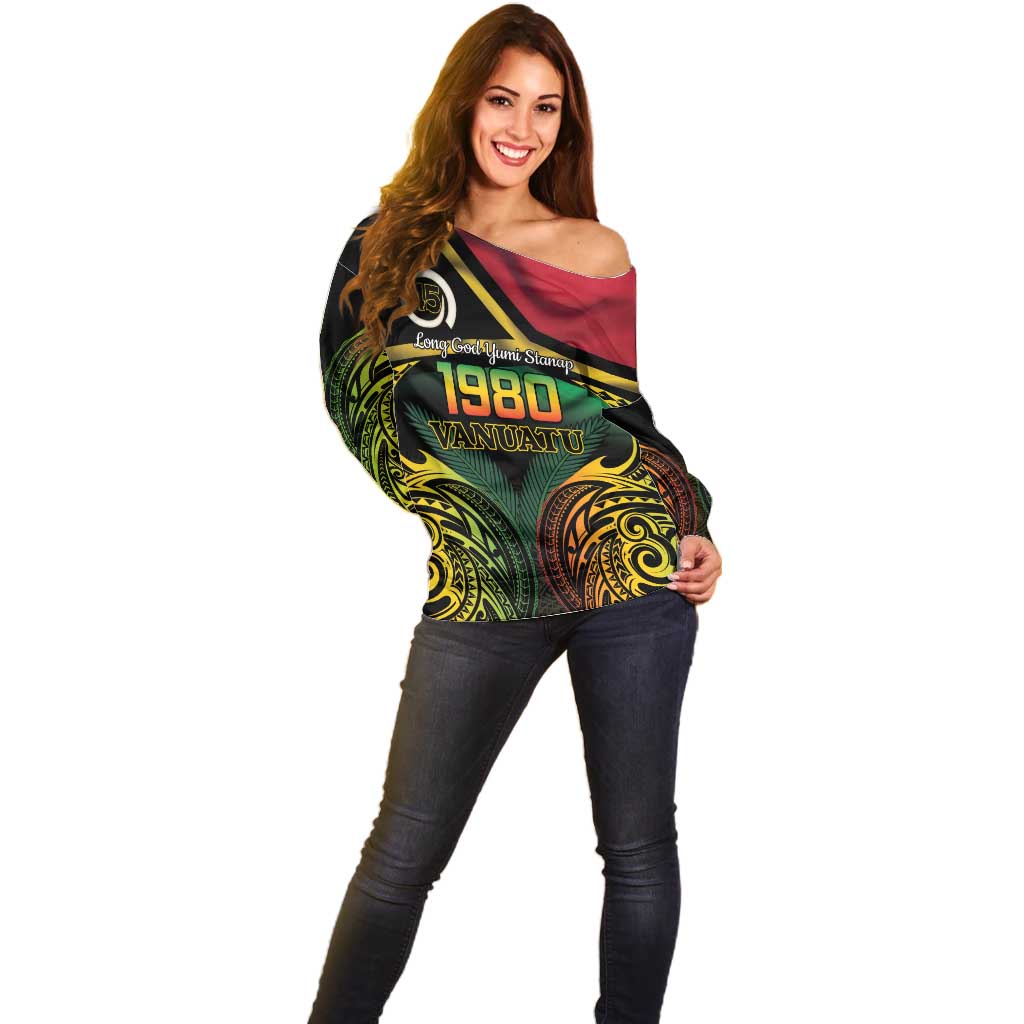 Vanuatu 1980 Off Shoulder Sweater Hapi 45 Yia Indipendens Anivesari