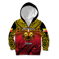 Personalised Marquesas Islands Kid Hoodie Tiki Polynesian Marquesan Pattern LT14 Zip Hoodie Black - Polynesian Pride