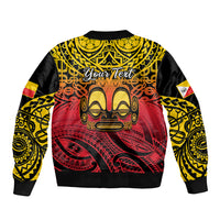 Personalised Marquesas Islands Sleeve Zip Bomber Jacket Tiki Polynesian Marquesan Pattern LT14 - Polynesian Pride