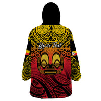 Personalised Marquesas Islands Wearable Blanket Hoodie Tiki Polynesian Marquesan Pattern LT14 - Polynesian Pride