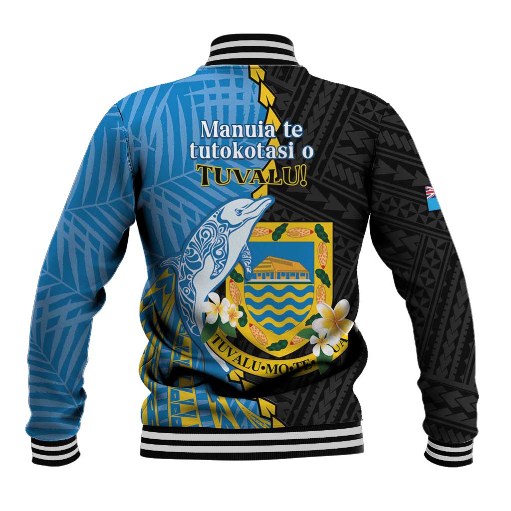 Tuvalu Independence Day Baseball Jacket Manuia te tutokotasi o Tuvaluan Dolphin Tattoo