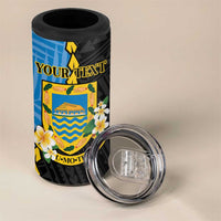 Tuvalu Independence Day 4 in 1 Can Cooler Tumbler Manuia te tutokotasi o Tuvaluan Dolphin Tattoo LT14 - Polynesian Pride
