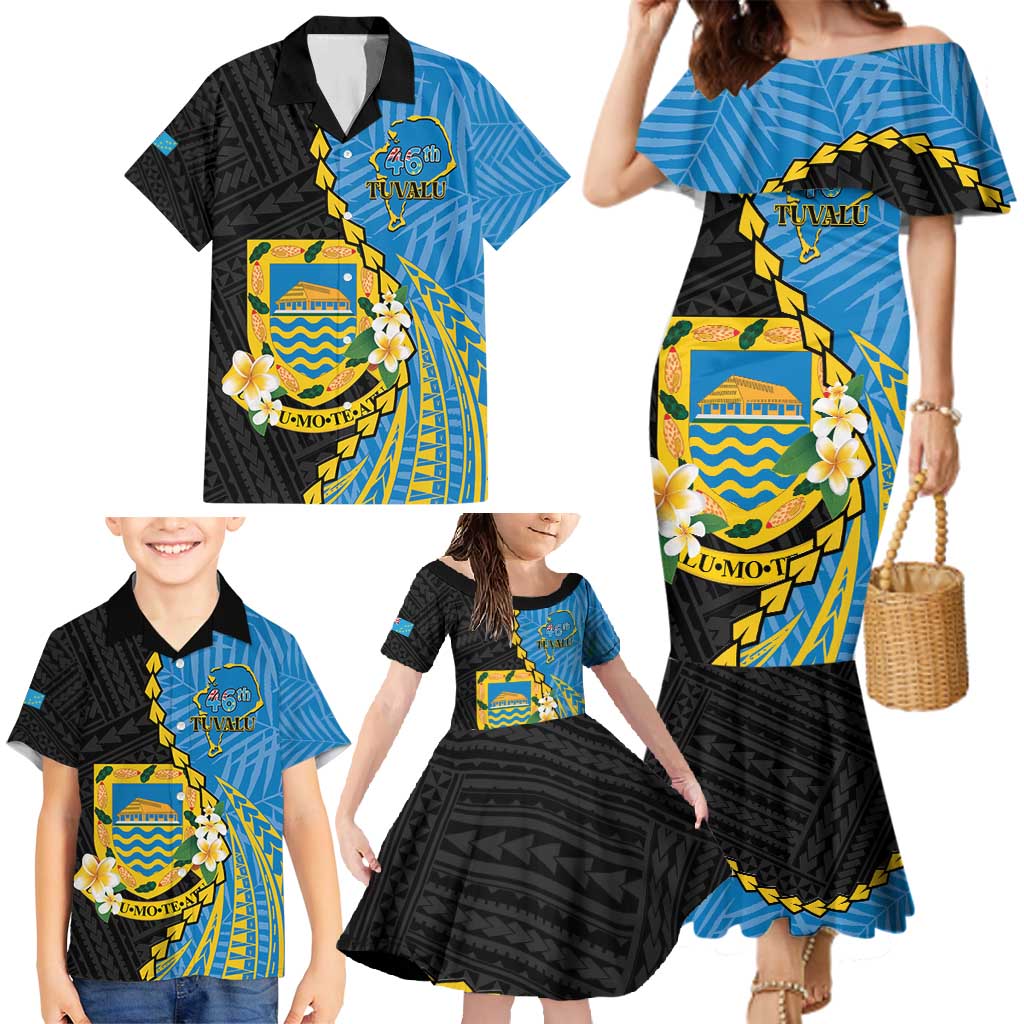 Tuvalu Independence Day Family Matching Mermaid Dress and Hawaiian Shirt Manuia te tutokotasi o Tuvaluan Dolphin Tattoo LT14 - Polynesian Pride