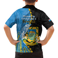 Tuvalu Independence Day Family Matching Tank Maxi Dress and Hawaiian Shirt Manuia te tutokotasi o Tuvaluan Dolphin Tattoo LT14 - Polynesian Pride