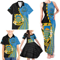 Tuvalu Independence Day Family Matching Tank Maxi Dress and Hawaiian Shirt Manuia te tutokotasi o Tuvaluan Dolphin Tattoo LT14 - Polynesian Pride