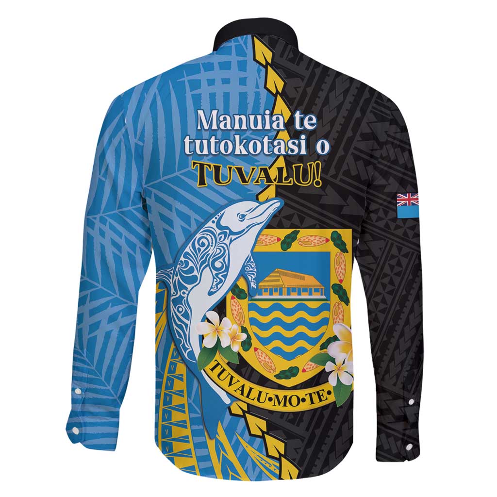 Tuvalu Independence Day Family Matching Tank Maxi Dress and Hawaiian Shirt Manuia te tutokotasi o Tuvaluan Dolphin Tattoo LT14 - Polynesian Pride