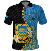Tuvalu Independence Day Polo Shirt Manuia te tutokotasi o Tuvaluan Dolphin Tattoo LT14 Blue - Polynesian Pride