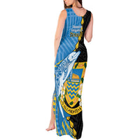 Tuvalu Independence Day Tank Maxi Dress Manuia te tutokotasi o Tuvaluan Dolphin Tattoo LT14 - Polynesian Pride