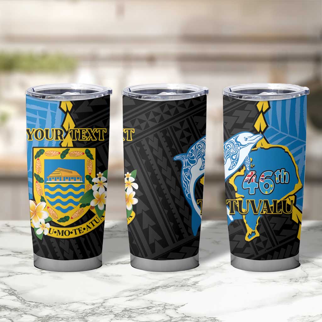 Tuvalu Independence Day Tumbler Cup Manuia te tutokotasi o Tuvaluan Dolphin Tattoo LT14 - Polynesian Pride