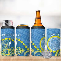 Personalised Palau Independence Day 4 in 1 Can Cooler Tumbler Belau Coat Of Arms Polynesian Curve Style LT14 - Polynesian Pride