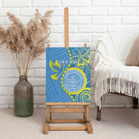 Personalised Palau Independence Day Canvas Wall Art Belau Coat Of Arms Polynesian Curve Style