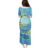Personalised Palau Independence Day Family Matching Puletasi and Hawaiian Shirt Belau Coat Of Arms Polynesian Curve Style LT14 - Polynesian Pride