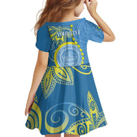 Personalised Palau Independence Day Family Matching Summer Maxi Dress and Hawaiian Shirt Belau Coat Of Arms Polynesian Curve Style LT14 - Polynesian Pride