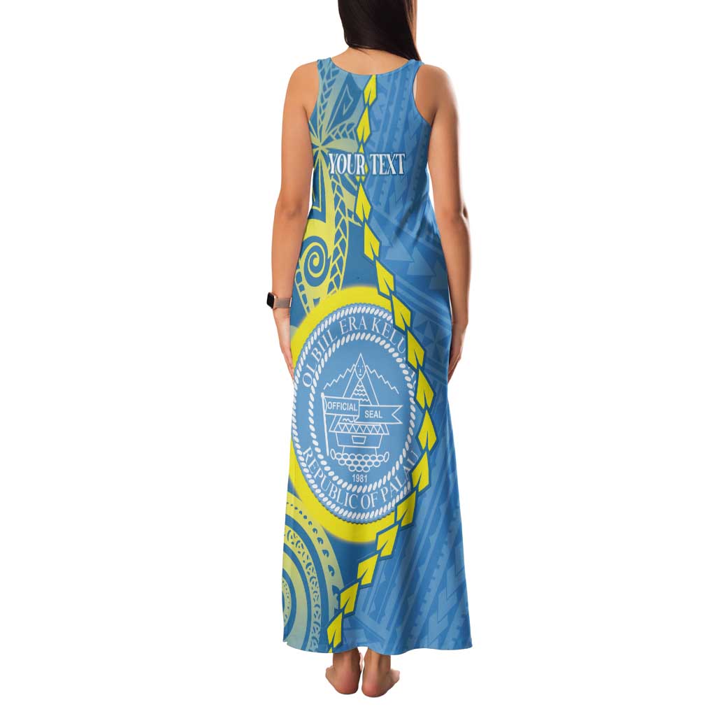 Personalised Palau Independence Day Family Matching Tank Maxi Dress and Hawaiian Shirt Belau Coat Of Arms Polynesian Curve Style LT14 - Polynesian Pride