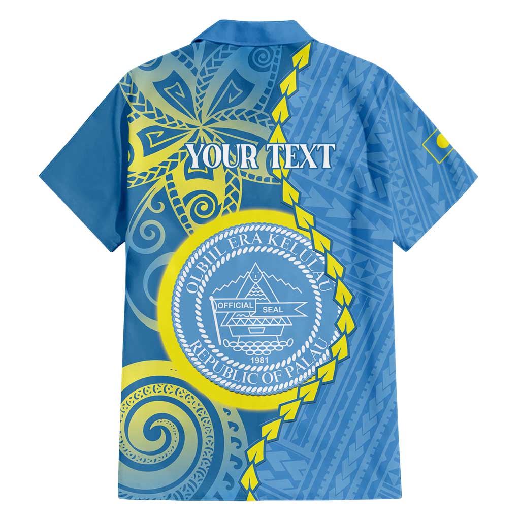 Personalised Palau Independence Day Hawaiian Shirt Belau Coat Of Arms Polynesian Curve Style LT14 - Polynesian Pride