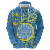 Personalised Palau Independence Day Hoodie Belau Coat Of Arms Polynesian Curve Style LT14 - Polynesian Pride