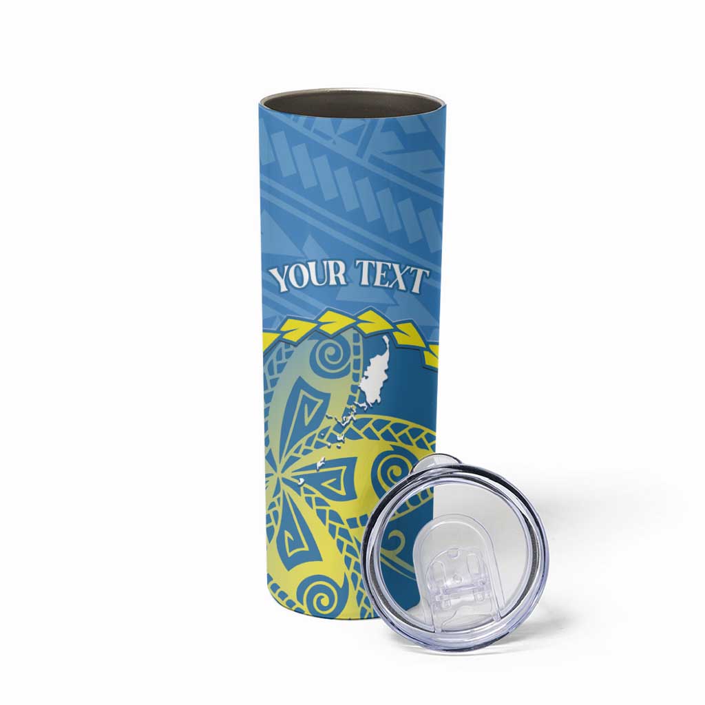 Personalised Palau Independence Day Skinny Tumbler Belau Coat Of Arms Polynesian Curve Style LT14 - Polynesian Pride