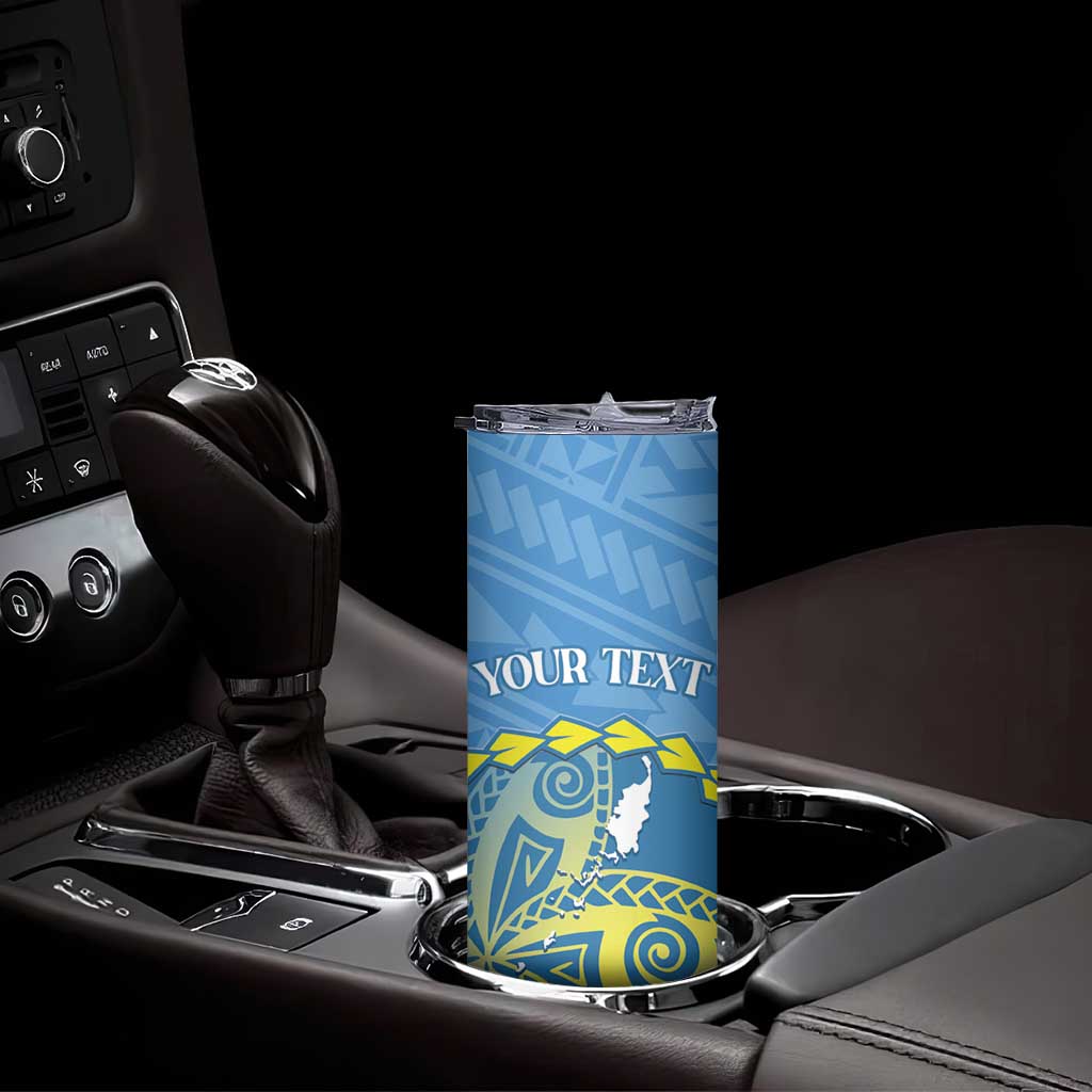 Personalised Palau Independence Day Skinny Tumbler Belau Coat Of Arms Polynesian Curve Style LT14 - Polynesian Pride