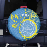 Personalised Palau Independence Day Spare Tire Cover Belau Coat Of Arms Polynesian Curve Style LT14 - Polynesian Pride