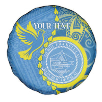 Personalised Palau Independence Day Spare Tire Cover Belau Coat Of Arms Polynesian Curve Style LT14 - Polynesian Pride