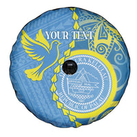 Personalised Palau Independence Day Spare Tire Cover Belau Coat Of Arms Polynesian Curve Style LT14 - Polynesian Pride