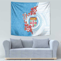 Personalised Fiji Day Tapestry Fijian Tapa Pattern Mix Tagimoucia - Blue Version LT14 - Polynesian Pride
