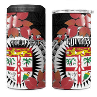 Personalised Fiji Day 4 in 1 Can Cooler Tumbler Fijian Tapa Pattern Mix Tagimoucia - Black Version LT14 One Size: 16 oz Black - Polynesian Pride